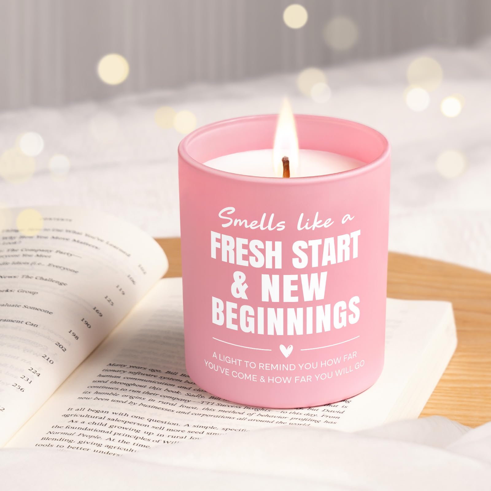Afterprints New Beginnings Scented Candle 10oz, Divorce Breakup Gifts for Women, Inspirational, Encouragement & Cheer Up Gifts for Friends, Coworkers, Graduation, Promotion, Housewarming