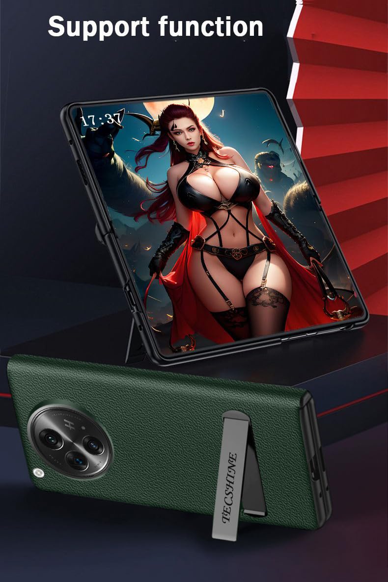 Étui en Cuir pour OnePlus Open. Housse à Charnière en Cuir Téléphone. Oneplus Open Coque pour Téléphone Portable à Écran Pliant. Case -Brun