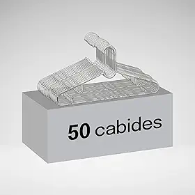 Kit 50 Cabides Plus Reforçado Transparente Cristal 46cm Em Acrílico Resistente Para Roupas Alta Sustentação, Organização E Otimização De Espaço, Ideal Para Guarda-roupas, Closets E Lojas - Paramount