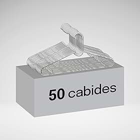 Kit 50 Cabides Plus Reforçado Transparente Cristal 46cm Em Acrílico Resistente Para Roupas Alta Sustentação, Organização E Otimização De Espaço, Ideal Para Guarda-roupas, Closets E Lojas - Paramount