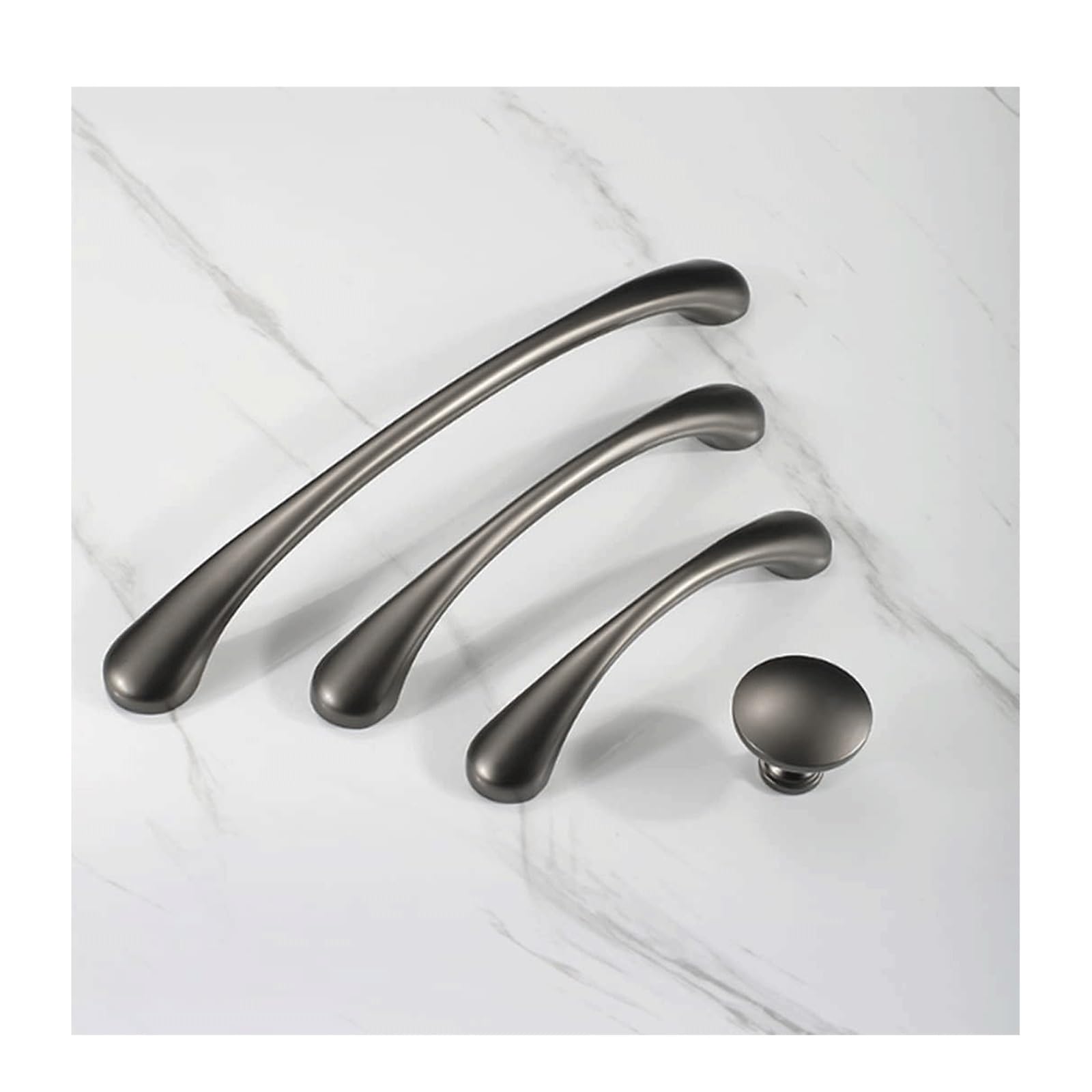 Poignées d'armoire en alliage de zinc boutons de tiroir design arc noir