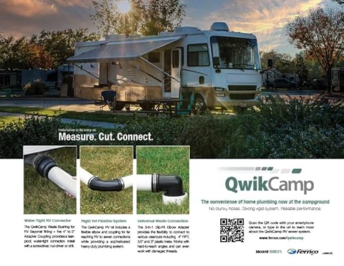 Fernco Qwikcamp Rv And Camper Sewer Waste Plumbing Connection System Kit With Slip Fit Coupling Adapter For 3-In. Pvc Pipe #TOP2