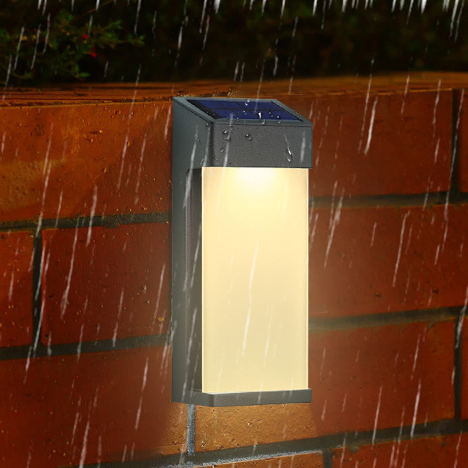 Solarne lampy ścienne, solarne światła stopniowe dekoracja zewnętrzna wodoodporna na patio, podwórko, do ogrodu, garażu, na klatkę schodową, bramę, (2 sztuki), białe światło