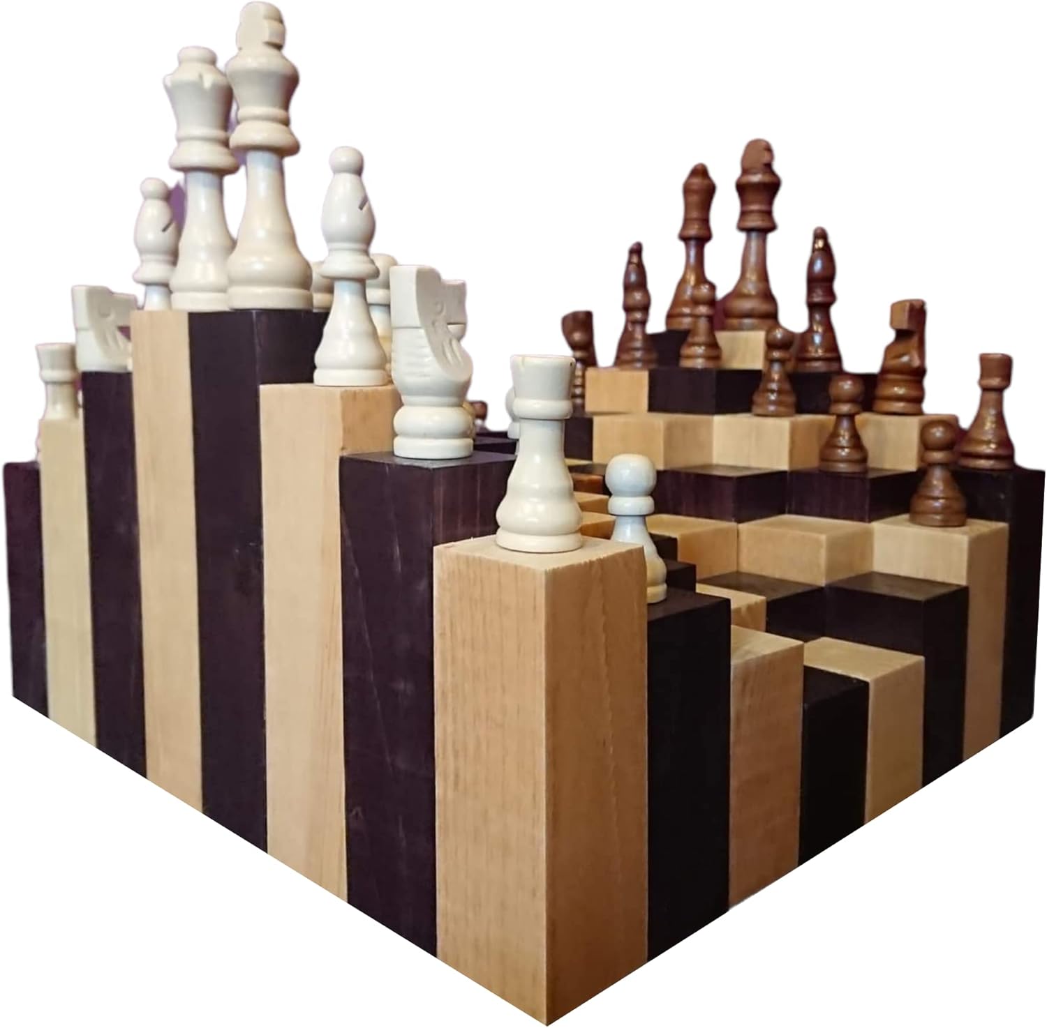 3D Chess Board - Large Handmade Wooden Set