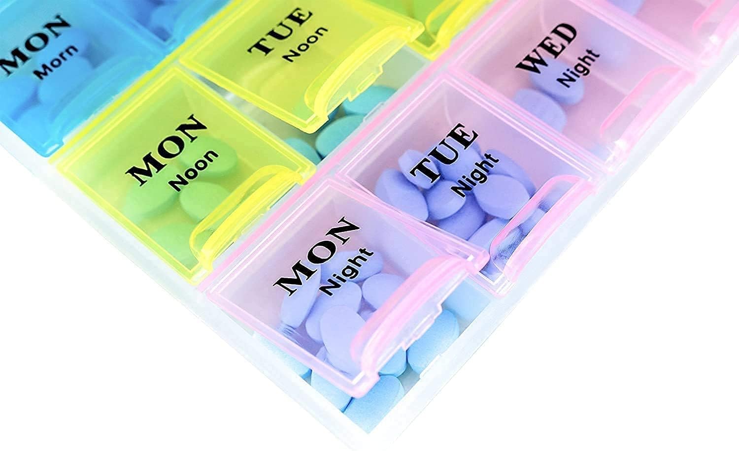 Pill Medicine Organizer Reminder Storage Box | Portable Plastic Tablet Case for Daily Use, Home & Travel (Pack of 1) (7 Days)-image-49