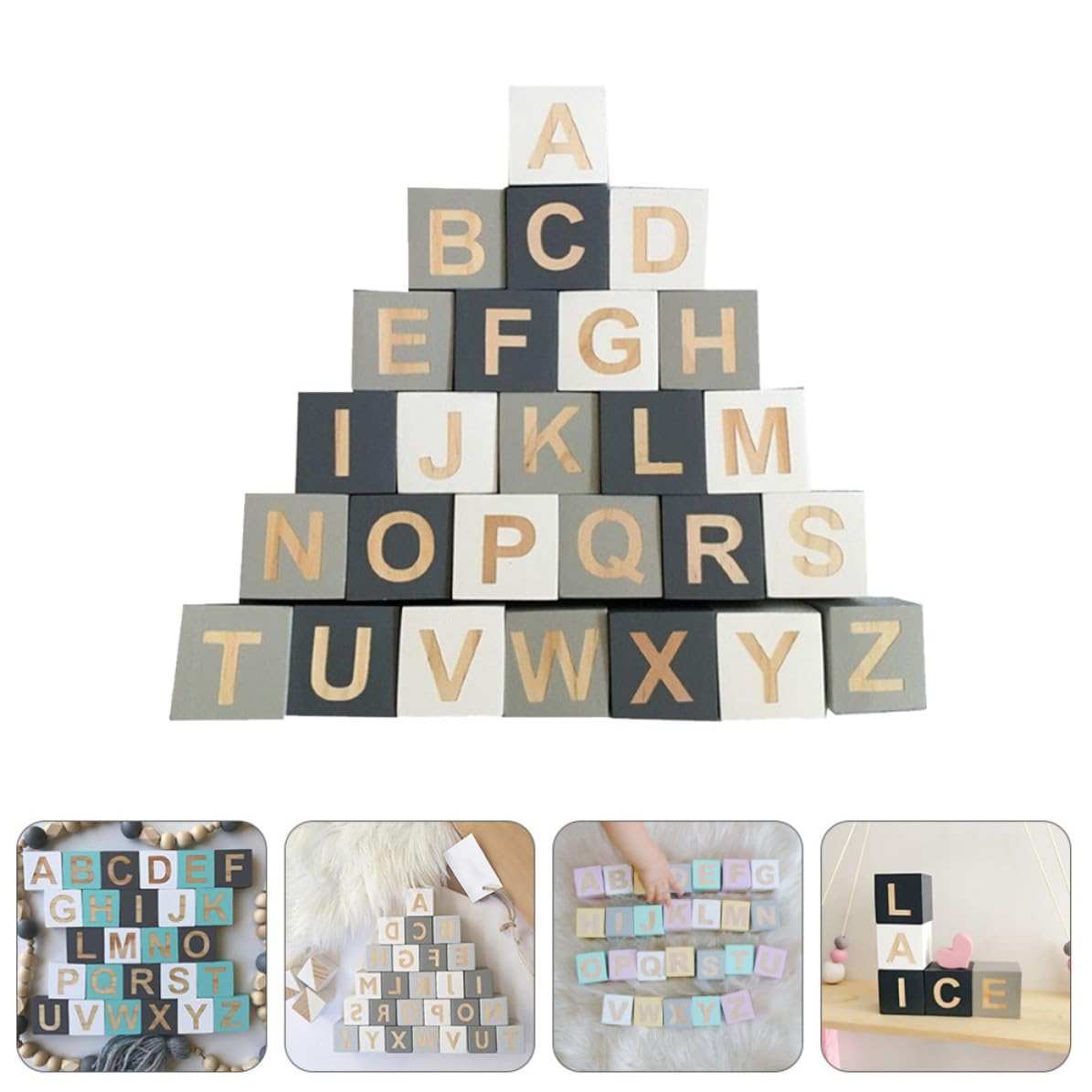 Buchstabenwürfel 26 Stück für Kinder, Halloween Mottoparty