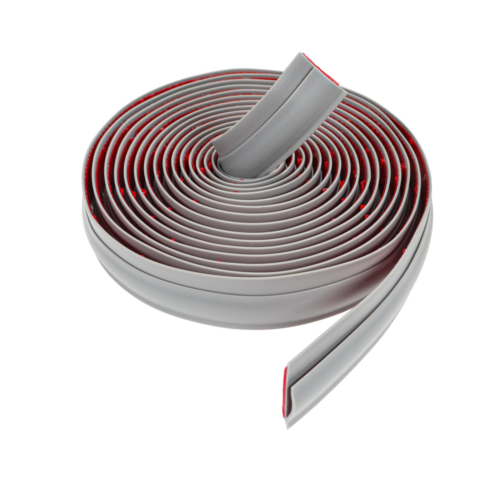 Casoter Carpet Edge Binding Trim Strip 5M Length Self-Adhesive Edge Sealing PVC Floor Transition Strip for Door Mat Carpet Grey