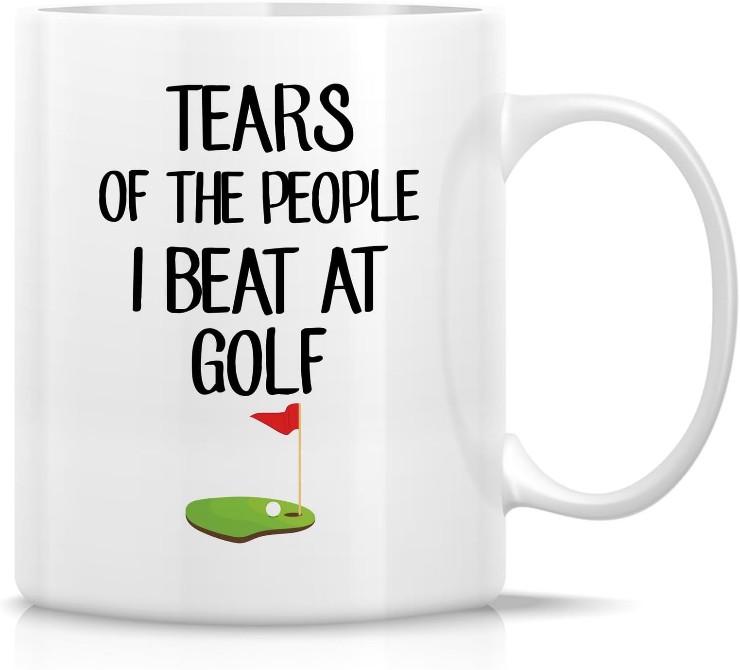 Retreez Funny Golfer Mug - Tears Of The People I Beat At Golf 11 Oz Ceramic Coffee Or Tea Cup Humorous Gift For Golfers, Players, Lover Birthday, Holidays Men, Women, Dad, Mom