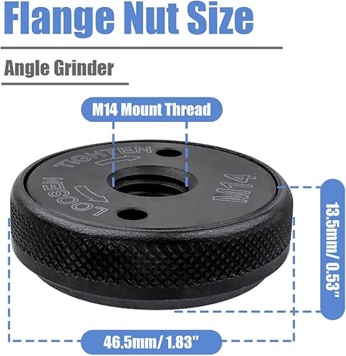 Miniatura 2 de Mesee Tuerca de sujeción para amoladora angular de rosca M14, reemplazo de tuerca de liberación rápida, brida de retención de bloqueo rápido, cierre
