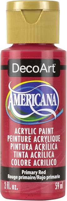 DecoArt Americana 2 oz Acrylic Multi-Purpose Paint, Primary Red