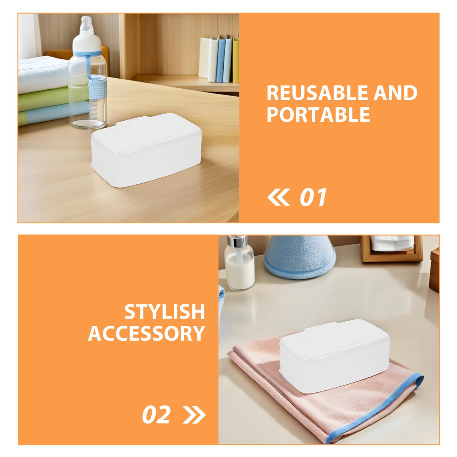 YARNOW Contenitore Porta Salviette Umidificate da 4 Pezzi con Coperchio Sigillante Dispenser Portatile per Salviette da Bagno e Adulti Usa e Getta Mantenimento Umidità e