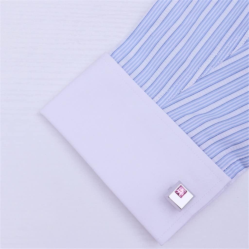 Jewelry Cuff Links Necktie Clip Tie Pin For Mens Pink Crystal Bars Cufflinks Set Guests
