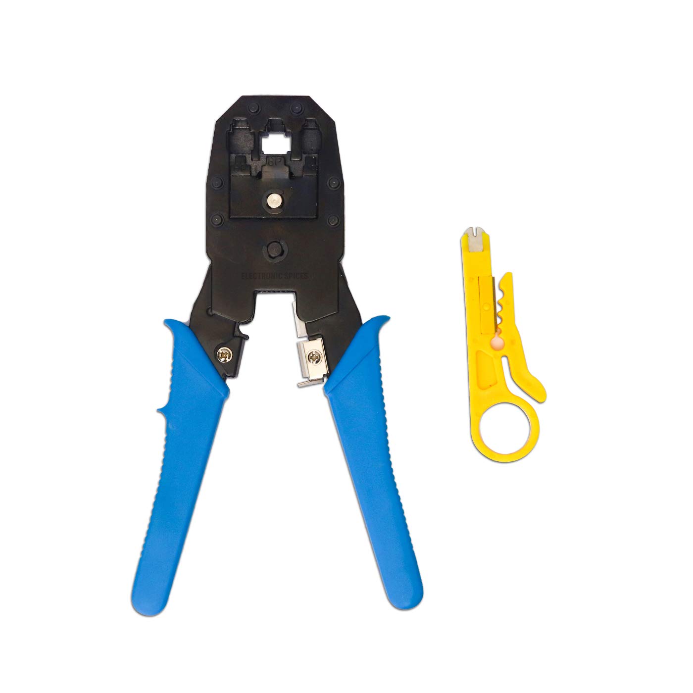 Electronic Spices Modular Crimping Tool For Rj45,Rj12,Rj11,Cat5,Lan Connectors(Multicolor)