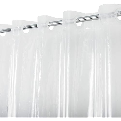 ABLUEN No Hook PEVA Shower Curtain or Liner - 8G Heavy Duty Clear Bathroom Shower Curtain No Hooks Required, Waterproof Plastic & PVC Free, Standard Size 71 x 74, Clear