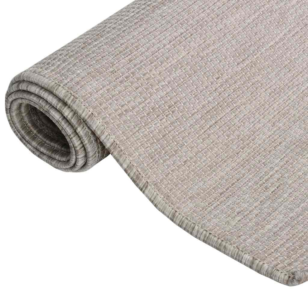 Dywan do użytku na zewnątrz, płaski, 80 x 150 cm, jasnoszary, odporny na działanie promieni UV, jako dywanik na balkon, taras, do ochrony i dekoracji
