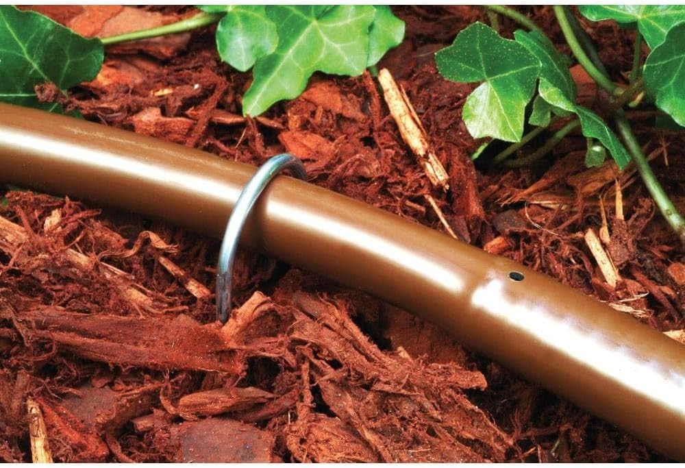 Rocky Mountain Goods Drip Hose Emitter Tubing 100 Foot 1/2” - Brown Seeping Drip Soaker Hose with Emitter Hole Every 18” - More Reliable and Consistent Watering - Saves 80% more Water