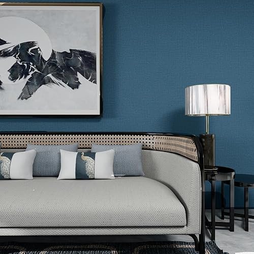 Miniatura 3 de auxua Papel tapiz de color azul texturizado para despegar y pegar papel de contacto de 208 pulgadas gabinetes modernos de 196 pulgadas papel tapiz