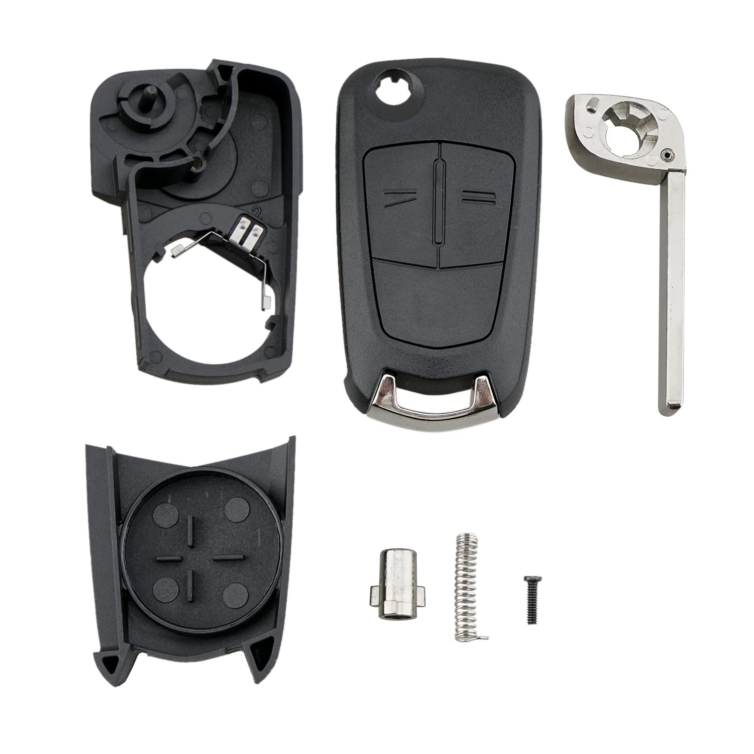 Custodia Chiave Con Lama Non Tagliata Per Opel (2 Pulsanti) - Compatibile Con Corsa D, Astra H, Zafira B, Vectra C - Guscio Di Ricambio