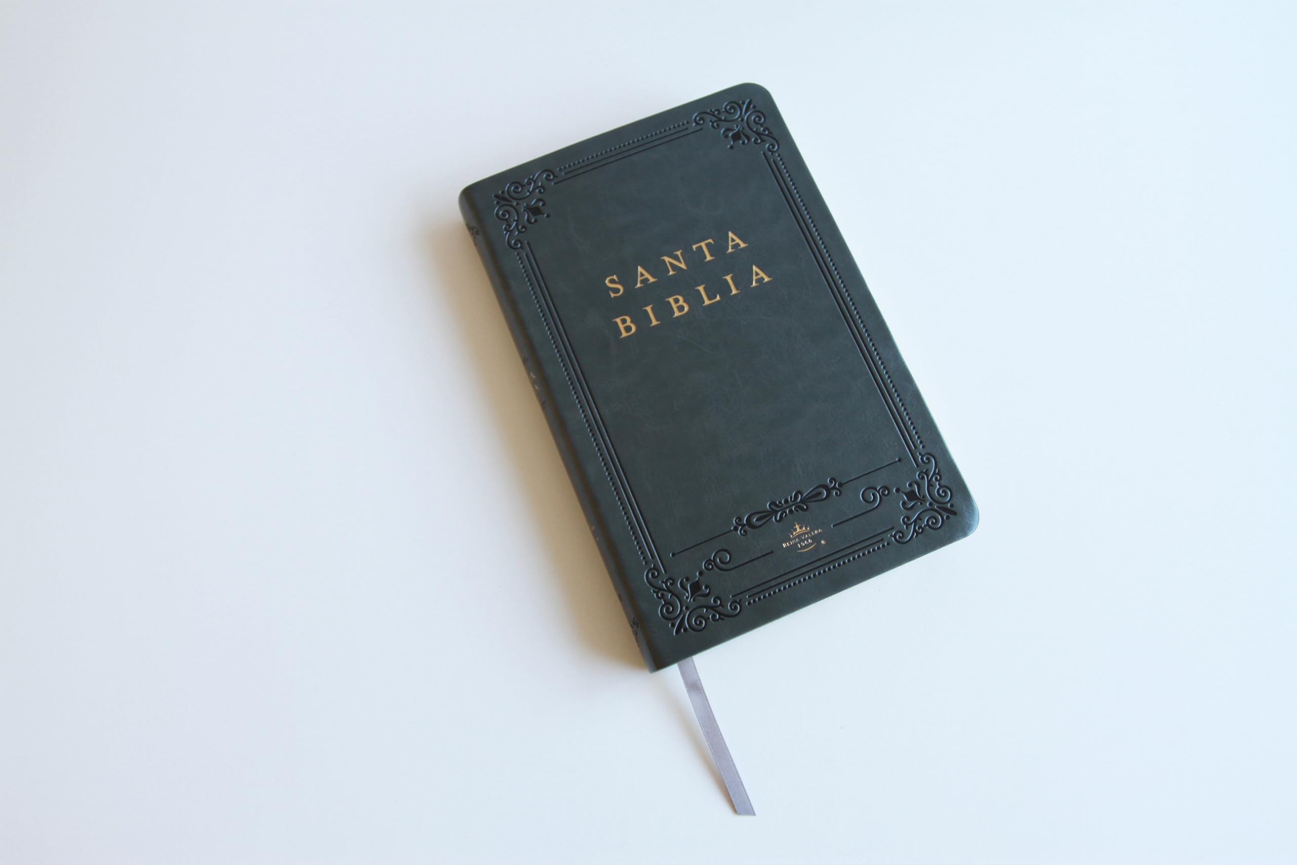 Biblia RVR 1960 letra grande tamaño manual, Piel gris con índice / Spanish Bible RVR 1960 Handy Size Large Print Leathersoft Gray with index