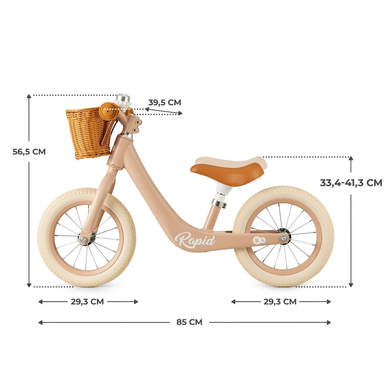 Kinderkraft Rapid 2 Draisienne Métal Vélo sans Pédale Siège Réglable Rétro Enfants 2 Ans 3,7 kg