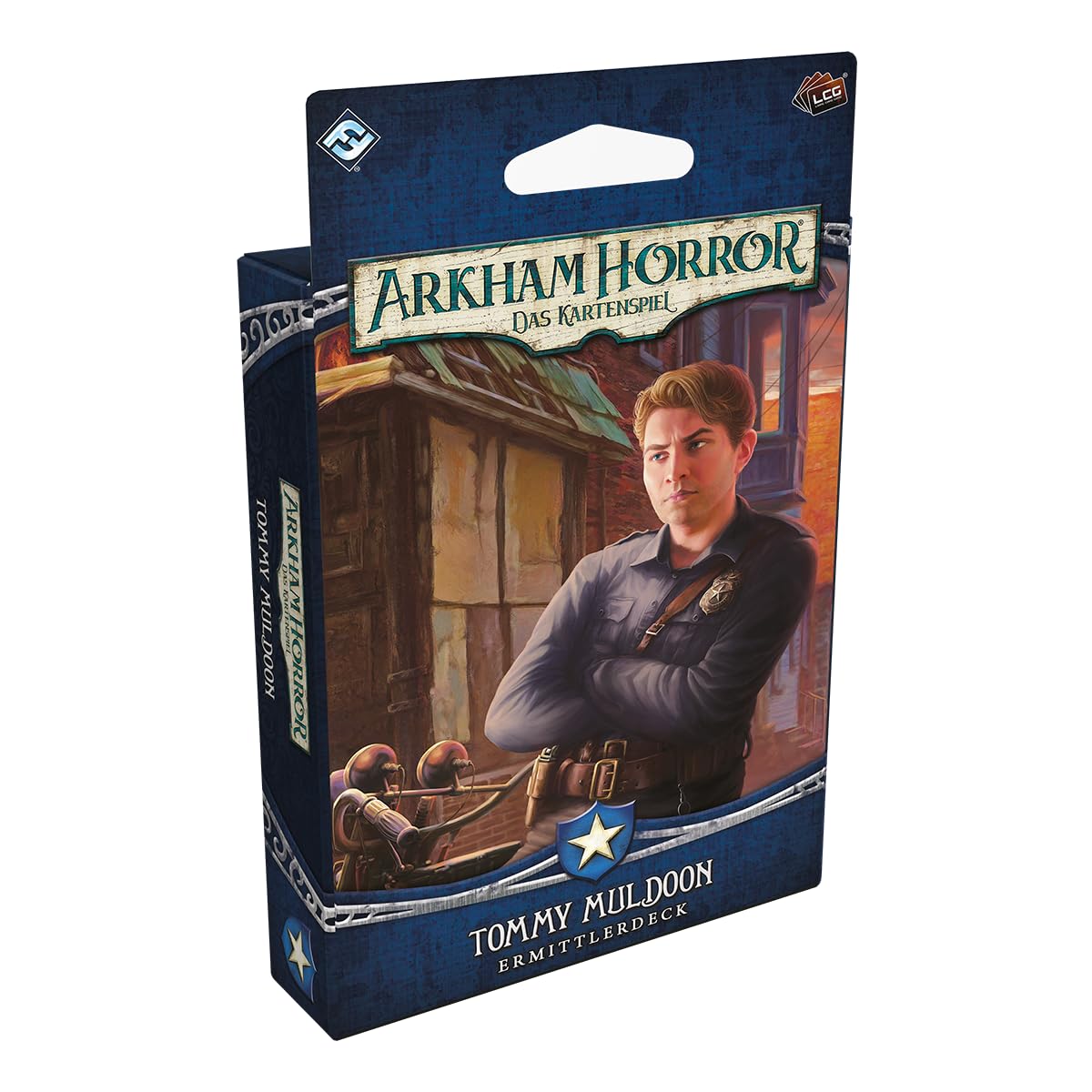 Asmodee, Arkham Horror: The Card Game - Tommy Muldoon, Investigator Deck Expansion, German Version, Cooperative Expert Game for 1-4 Players Aged 14 and Above, Card Game with 45-180 Minutes Playing