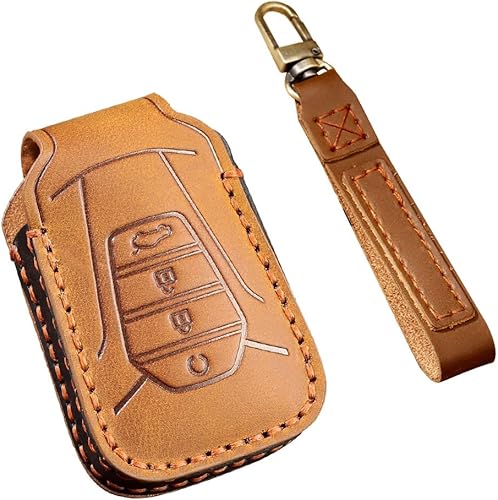 Miniatura 1 de ontto Funda de cuero para llavero compatible con Isuzu New MU-X Series DMAX D-Max X-Terrain Accesorios Smart Remote Car Key Holder Elegante funda