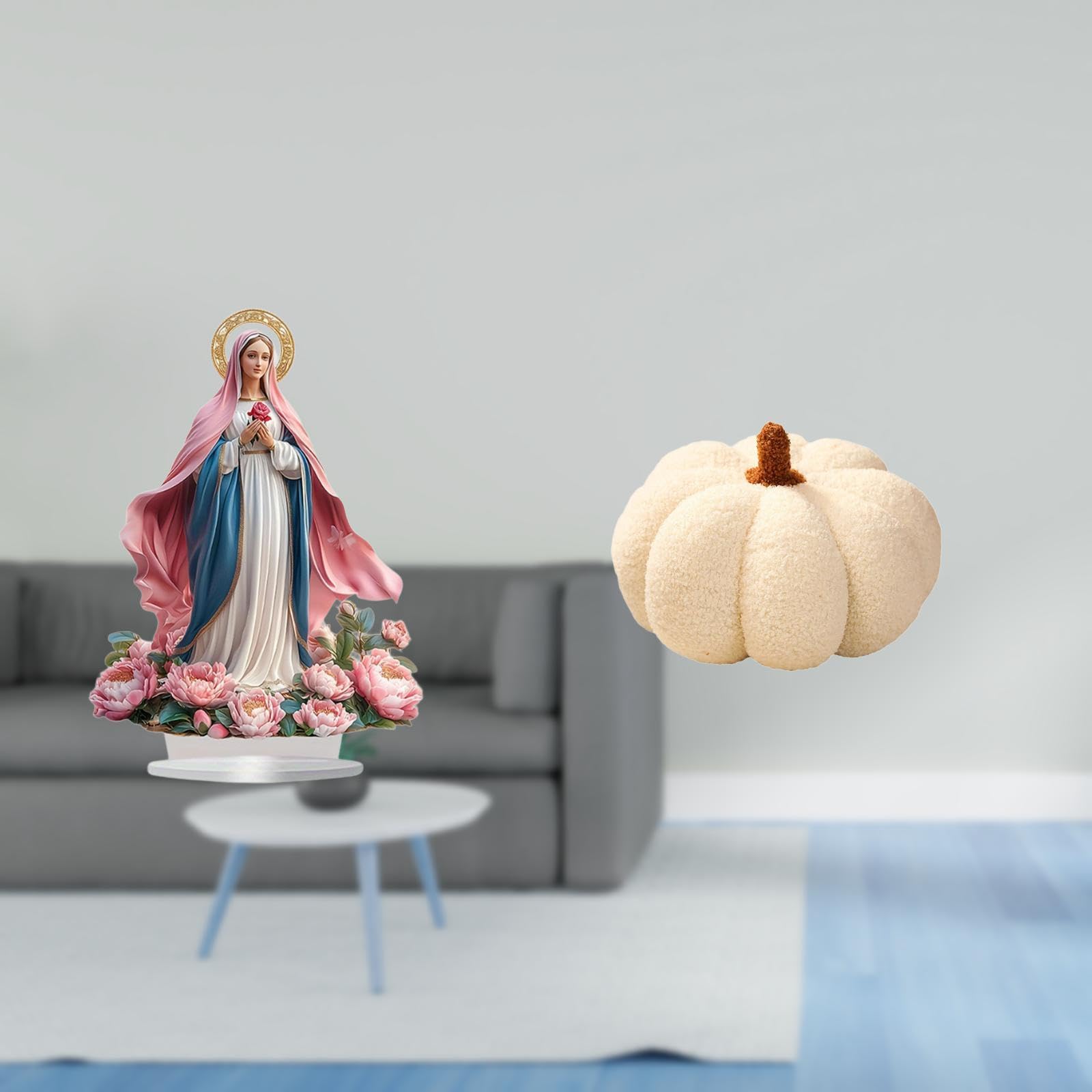 ARTISOUL Acrylic Pumpkin Ornament Plush Standing Decorative Table Decor with Base for Party Home Bookshelf Festival Bedroom Sofa Cushion Freestanding | Home & Garden-image-32