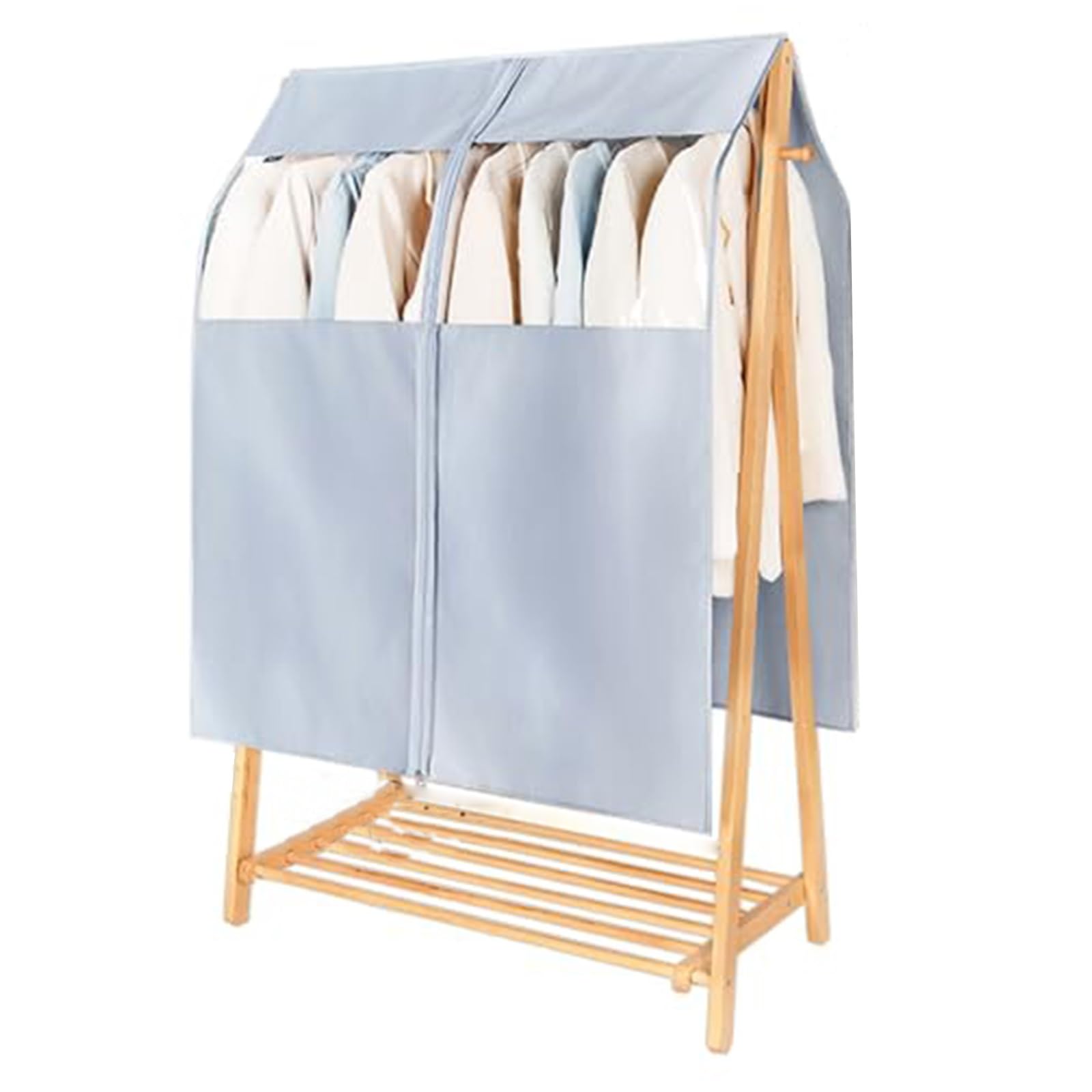 Clothes Protectors for Hanging Clothes, Suit Bag with Large Opening, Garment Covers, Transparent Window Clothing Bags for Coat, Long Dresses, Coat