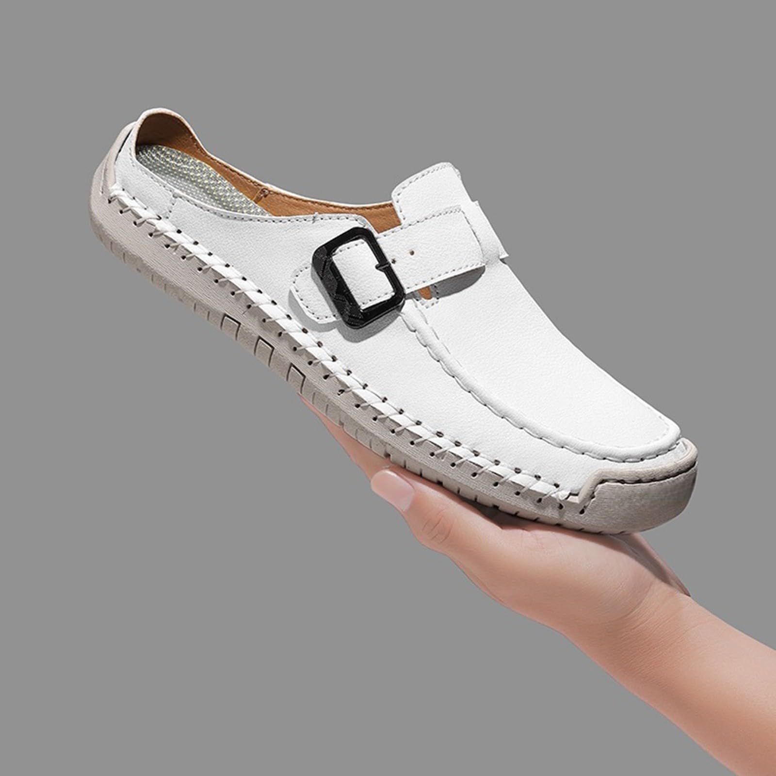 Scarpe da passeggio da donna UK casual slip on scarpe da ginnastica a piedi nudi leggere traspiranti per tutti i giorni floreale arancione