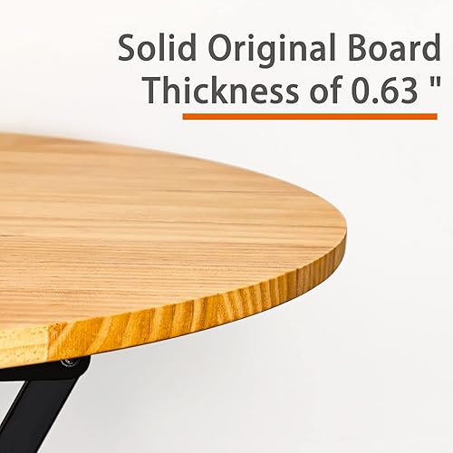 Miniatura 4 de EDS FAM Mesa de cóctel de madera de 45 pulgadas de alto, 32 pulgadas de largo, mesa plegable redonda para interiores y exteriores, accesorio para