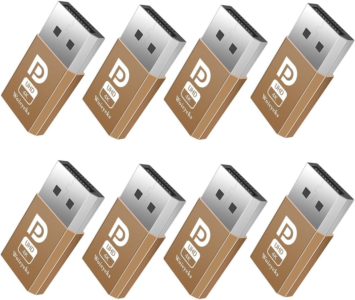 DisplayPort Dummy Plug 4K,Headless Ghost Display Emulator EDID Emulator Plug Support 1080@60Hz-3840x2160@17hz 8-Pack