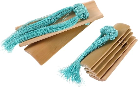 Xmas Bamboo Castanet Clappers Musical Instrument for Festivals