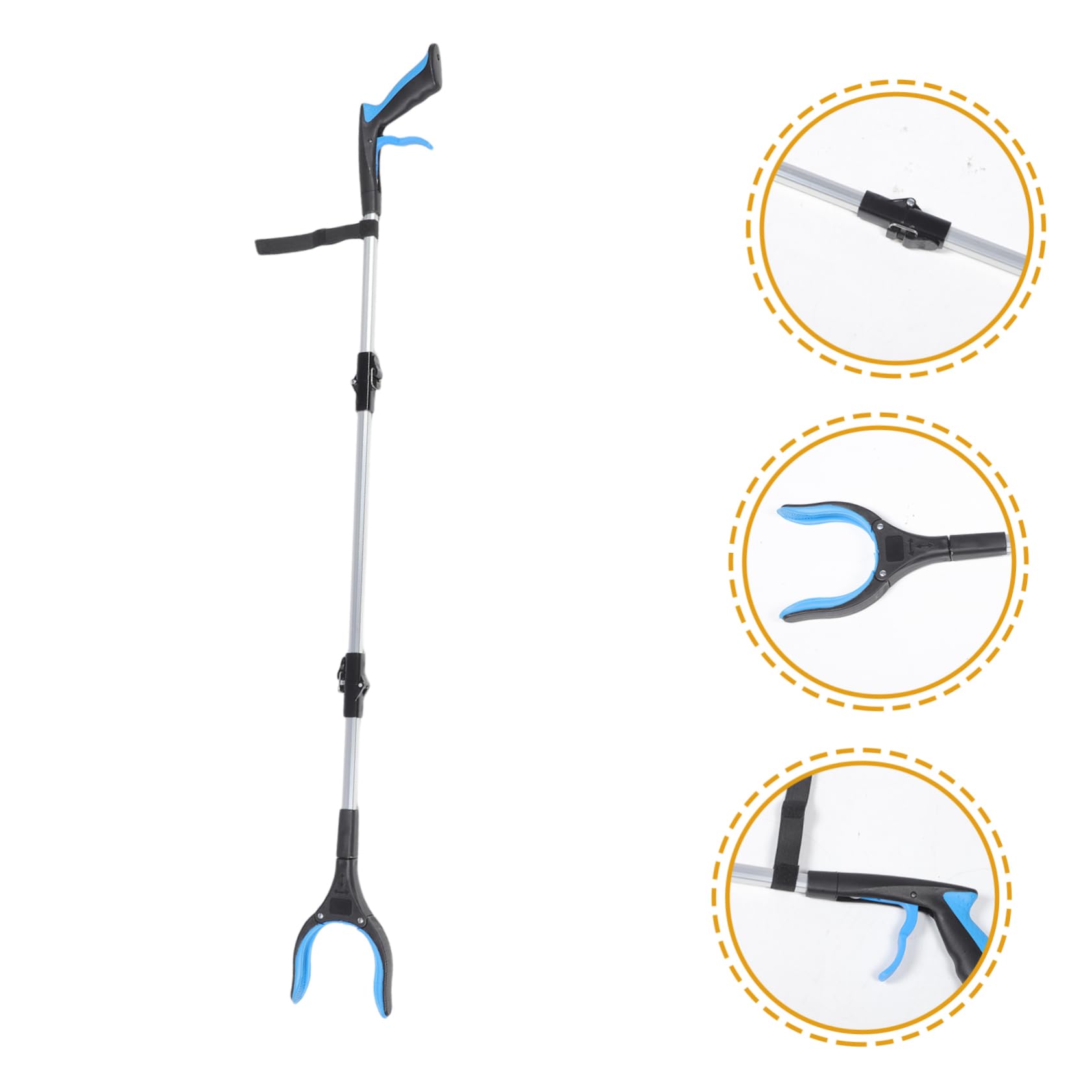 Pinza Plegable para Basura de Tres Pliegues, Aleación de Aluminio y Pp | Herramienta de Agarre de Alta Resistencia, Aumenta la Fricción, para Recoger Objetos y Uso Doméstico