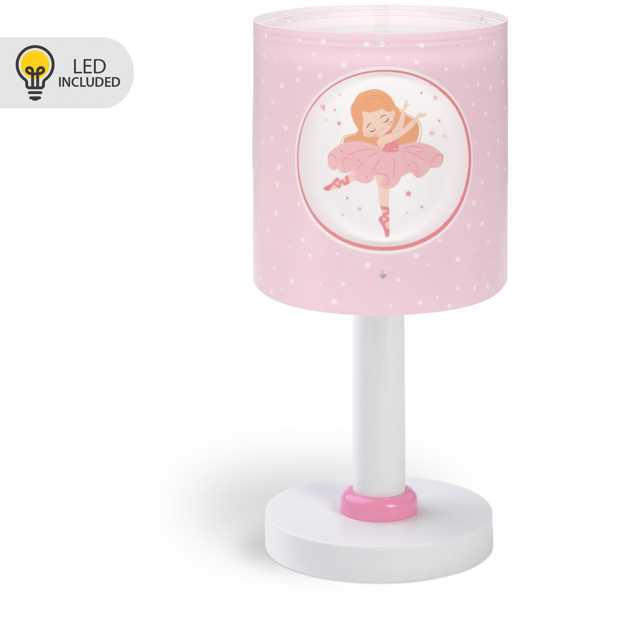 Dalber Luz Quitamiedos Infantil Bailarinas Rosa 60911 G4 | Lámpara infantil de mesa o mesita; Princess Dance; G4 4W LED - Bombilla incluida; Luz Quitamiedos