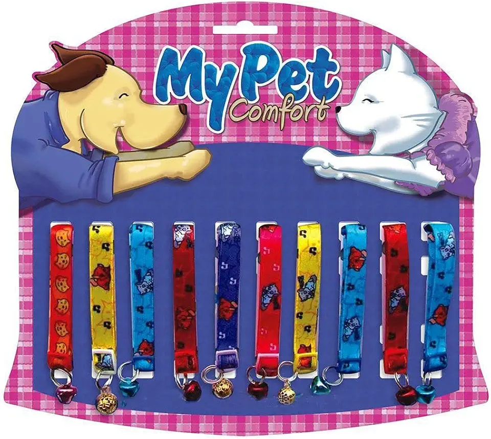 MY PET BRASIL Coleira Para Gato Display De Coleiras Para Gatos Coleira Com Guizo Coleiras Multicolor Com 10 Unidades Tamanho Único