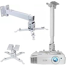 Coret Projector Drop Ceiling Mount Wall Mount Universal Hanger Projector Wall Mount Shelf Holder Height Adjustable Pole Mount Wall Projector Mount for Epson Optoma Benq 33lb Capacity White