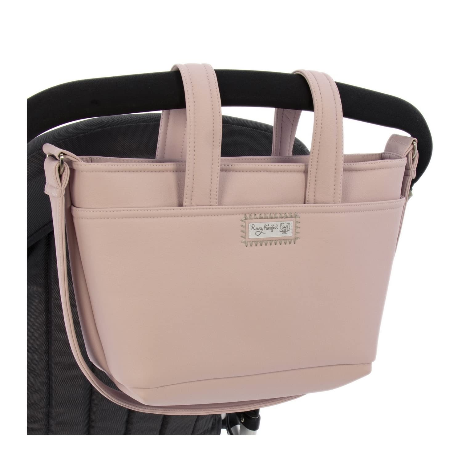 ROSY FUENTES Bolso Pequeño para Silla de Paseo - Talega pequeña para Silla de Paseo Incluye Asa Larga para el Hombro - Limpieza Sencilla -Rosa Palo