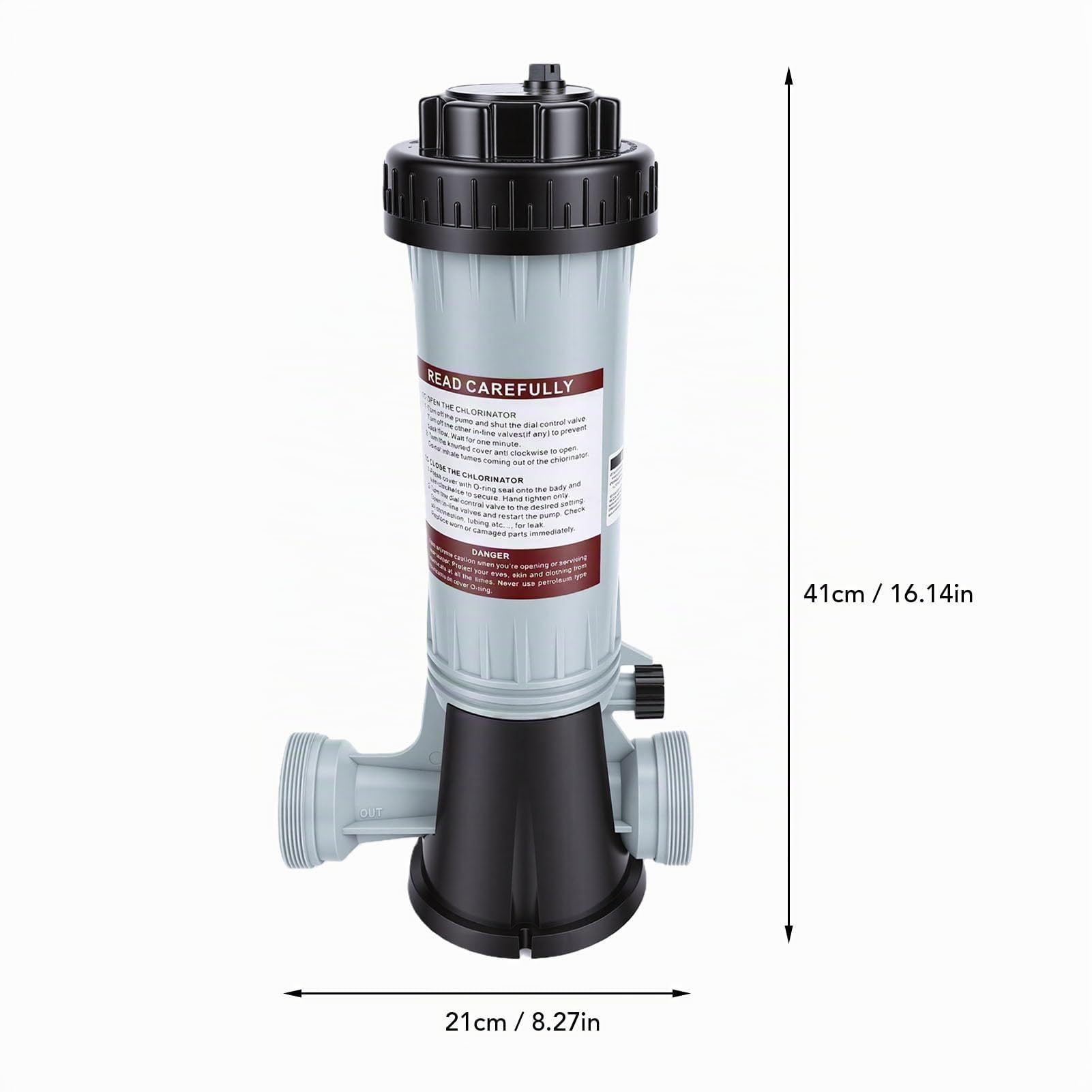 Dosatore Automatico di Cloro per Piscine, in Plastica, con Regolazione del Flusso, per Piscine Interne Ed Esterne, Vasche idromassaggio.