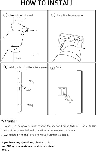 Miniatura 9 de Lámparas de pared modernas para exteriores, tira larga LED, lámpara de pared acrílica, lámpara exterior de montaje en pared, adecuada para luces de