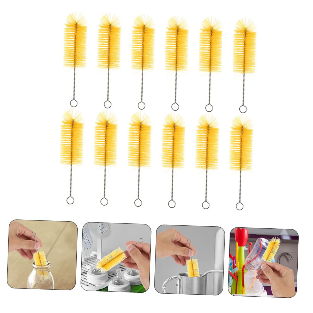 Healeved 36piezas Limpiador De Botellas De Cepillos Multi-funcionales para Biberones y Vasos Herramienta Conveniente para Limpieza De Tuberías Accesorio De Cocina Práctico y Eficaz