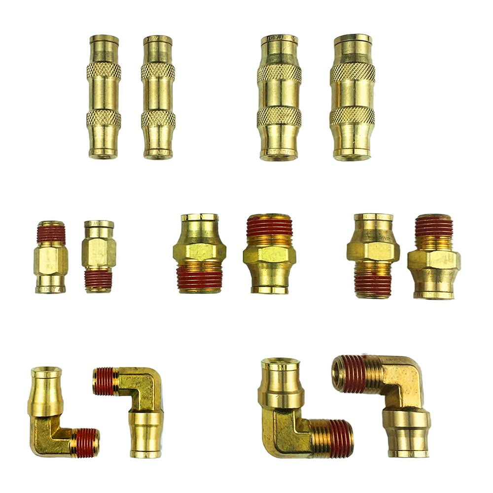 Buy TL TOOLEGIN DOT Brass Push to Connect Fittings 1/4" Air Brake Union