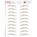 Brows by Bossy Studio & Co Temporary Eyebrow Tattoos Waterproof Eyebrow Stickers, False Tattoos Hair Like Peel Off Instant Transfer Brow upward taupe