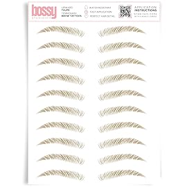 Brows by Bossy Studio & Co Temporary Eyebrow Tattoos Waterproof Eyebrow Stickers, False Tattoos Hair Like Peel Off Instant Transfer Brow upward taupe