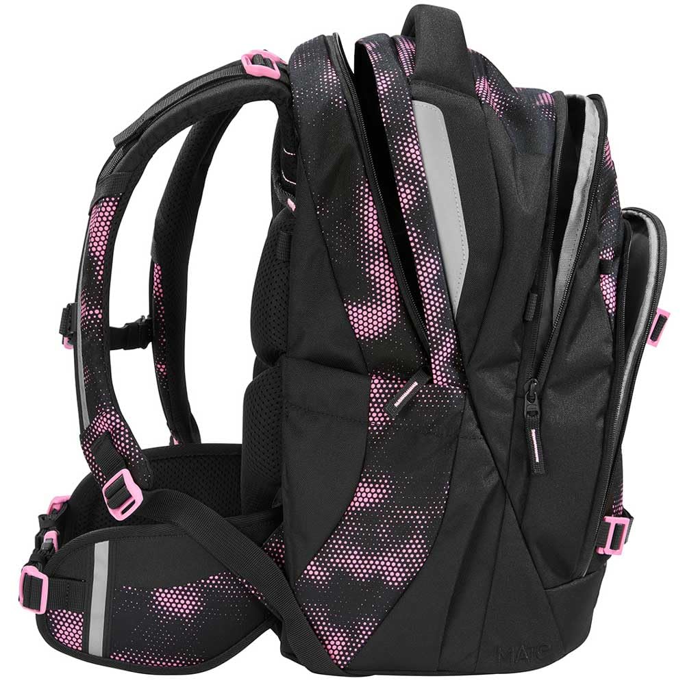 coocazoo MATE Schulranzen-Set 3tlg für Mädchen und Jungen ab der 4. Klasse mit Rucksack. Schlamperetui und Sportbeutel (Pink Illusion V2)
