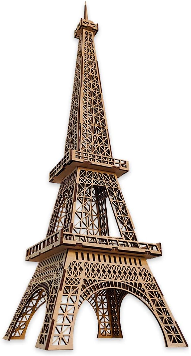 Webby DIY 3D Wooden Art & Craft Eiffel Tower Model Kit, Show Piece, Home & Office Table Decoration, Birthday Gift Puzzle Toy, 29 Pcs