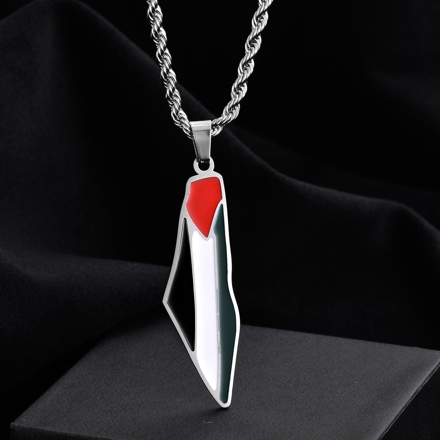 Palestine Map Pendant Necklace, Stainless Steel Chain, Multicolor,Peace Pendant - Image 6