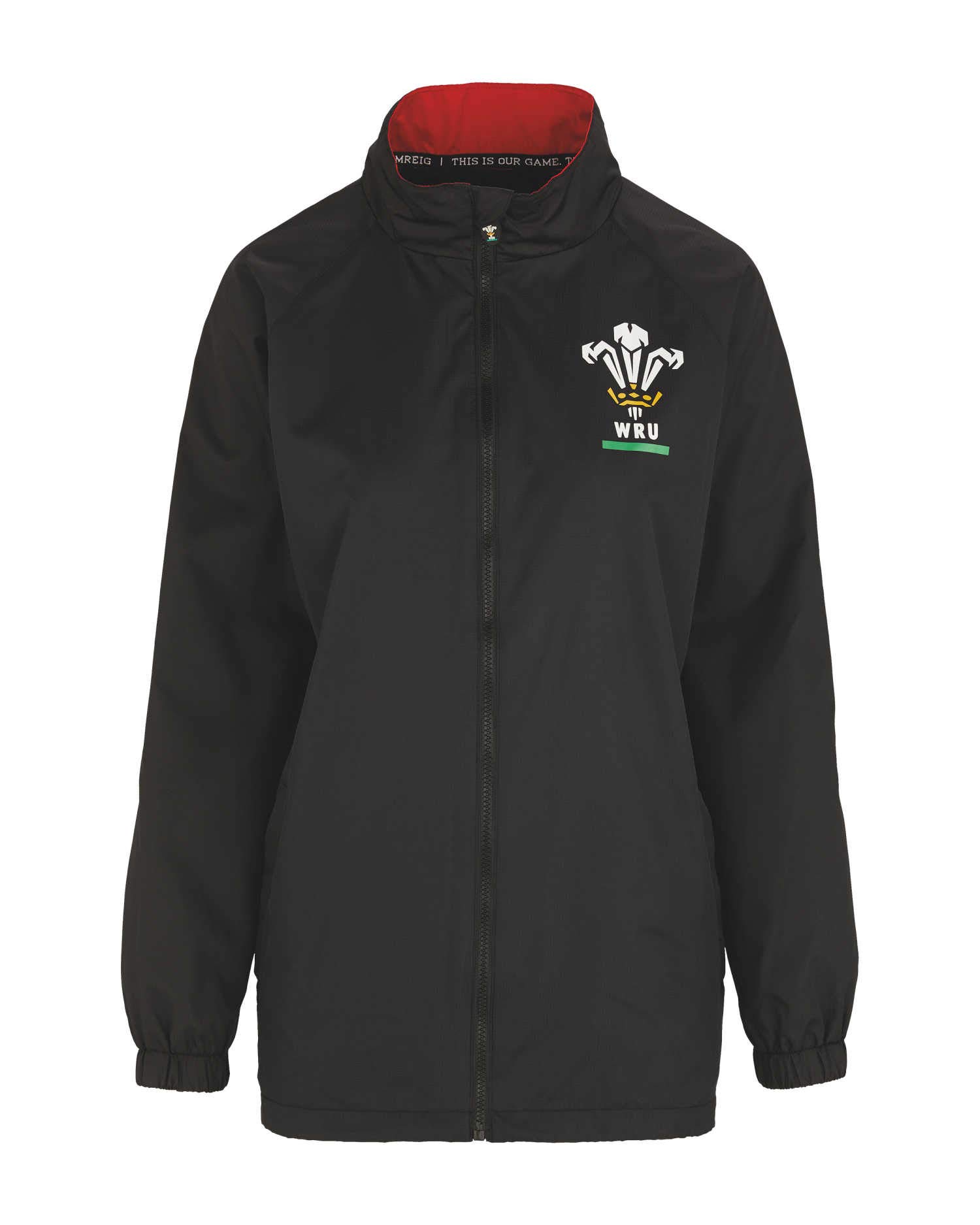 Wru Women's Black Official Licensed Wales Rugby Medium Rain Jacket 36" -38" Bust