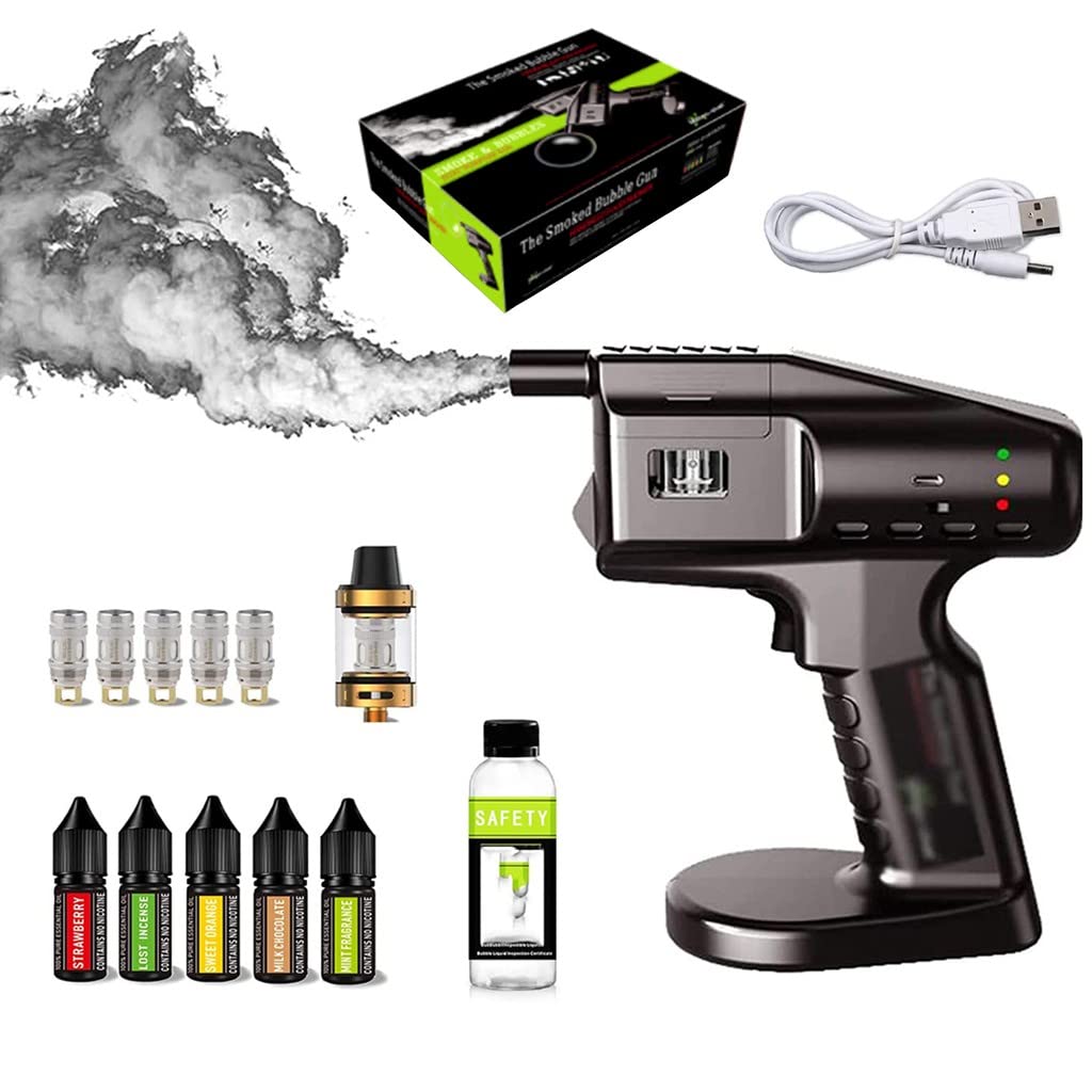BLUEZY Infusor De Humo Portátil para Bebidas, Smoking Gun Food Smoker Cocktail Smoker Kit Infusor De Humo Portátil para Alimentos Ahumados, Cócteles, Alimentación por USB
