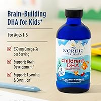 Vista 3 de Nordic Naturals DHA para Niños, Fresa - 8 oz para Niños - 530 mg de Omega-3 con EPA y DHA - Desarrollo y Función Cerebral - Sin OGM - 96 Porciones