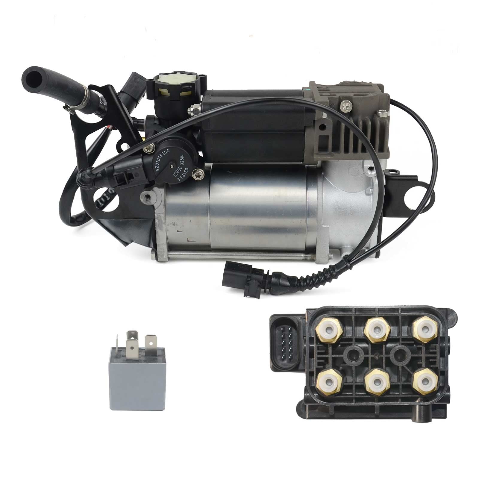 Compresor Suspensión Neumática + Válvula Compatible con Q7 4LB 2006-2015 4L0698007C 4L0698007A